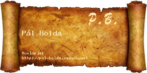 Pál Bolda névjegykártya